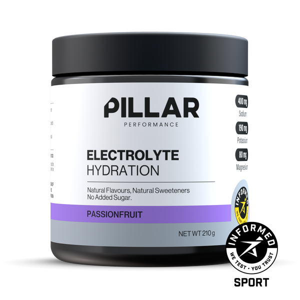 PILLAR Performance Electrolyte Hydration Powder Passionfruit 210g Jar