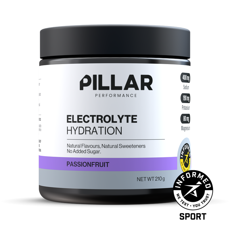 PILLAR Performance Electrolyte Hydration Powder Passionfruit 210g Jar