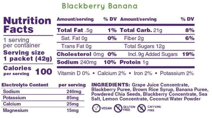 Hüma PLUS All Natural Energy Gel Blackberry and Banana