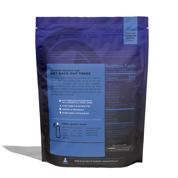 Tailwind Nutrition Fava Recovery Mix Vanilla - Large (20 Serves), Single Serve
