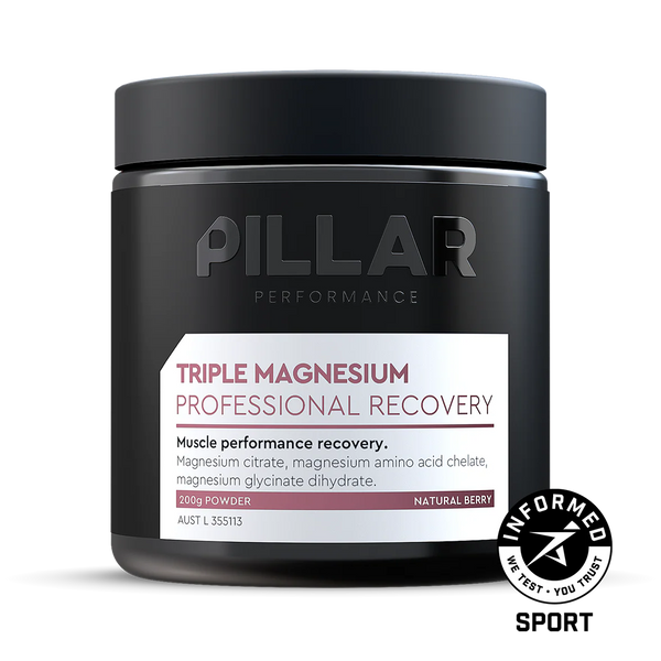 PILLAR Performance Triple Magnesium Powder – 40 Serve Tub Natural Berry