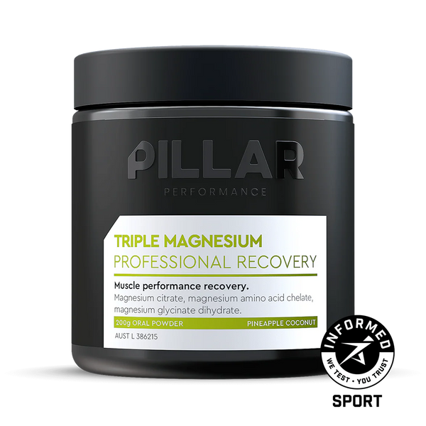 PILLAR Performance Triple Magnesium Powder – 40 Serve Tub Pineapple Coconut