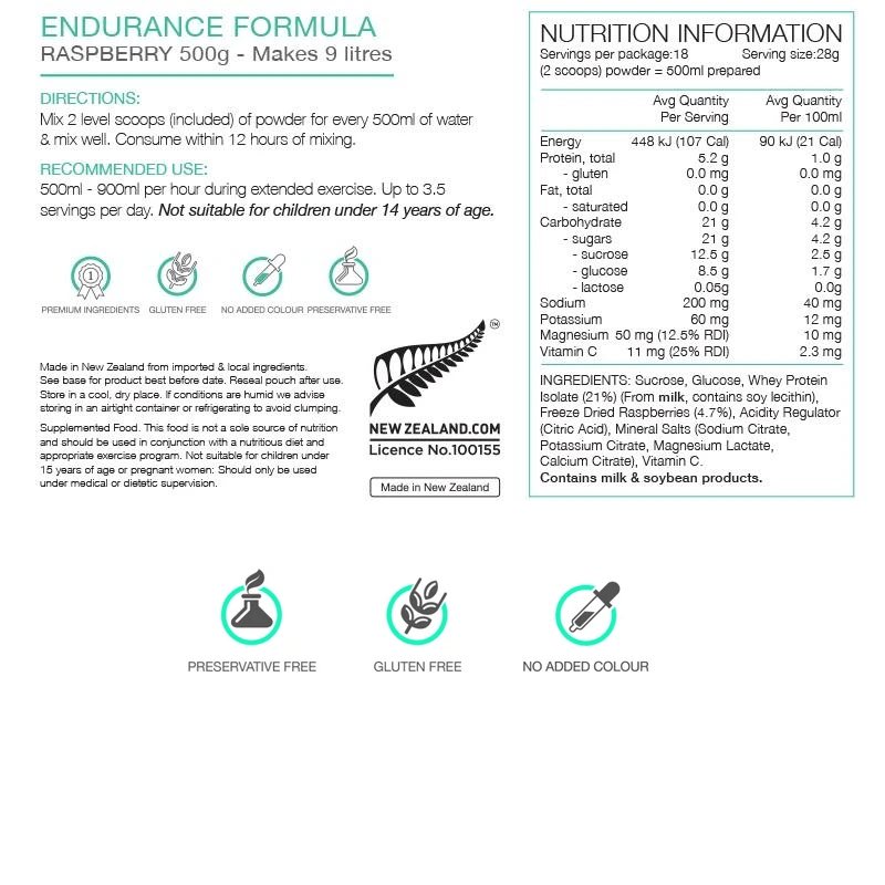 Pure Sports Nutrition Endurance Formula 500G Pouch Orange