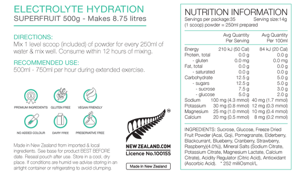 Pure Electrolyte Hydration 500g Pouch Superfruits