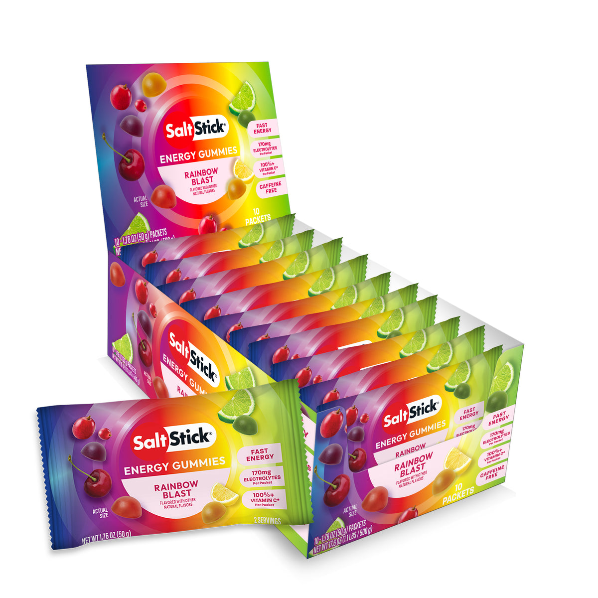 SaltStick Energy Gummies Rainbow Blast