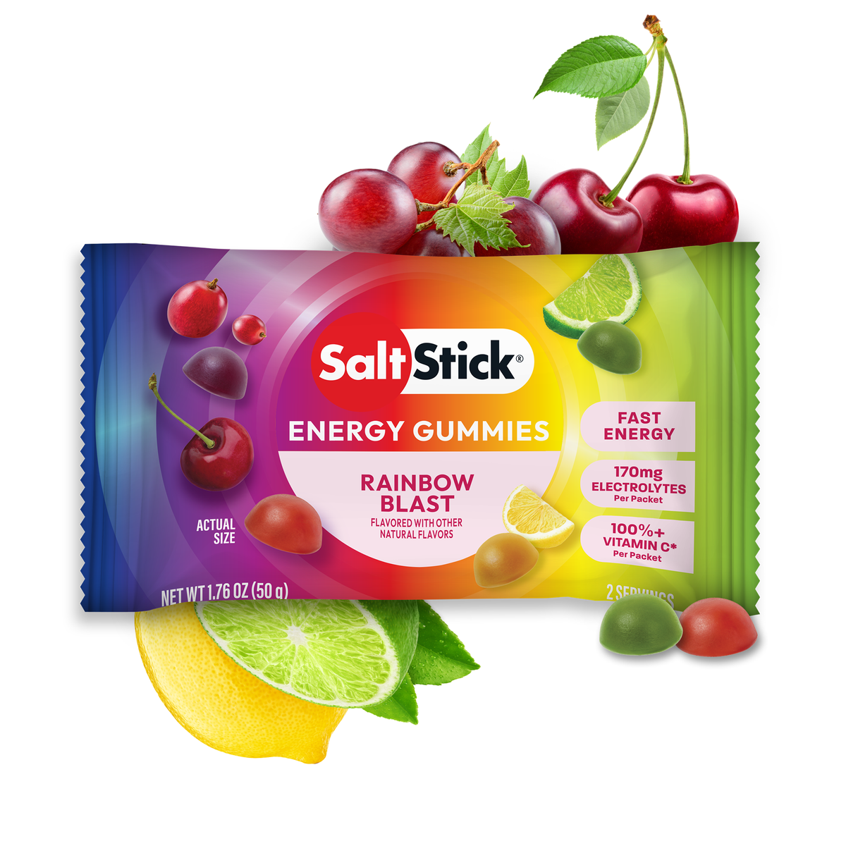 SaltStick Energy Gummies Rainbow Blast
