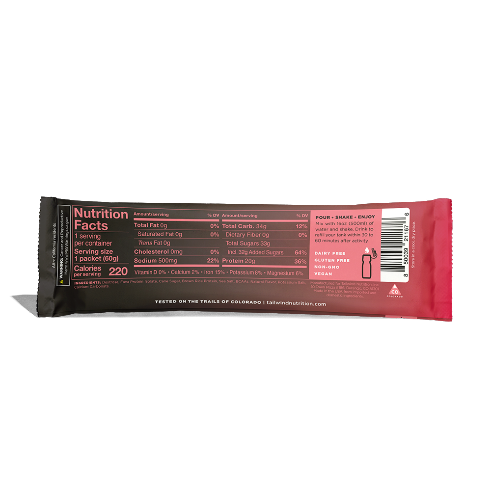 Tailwind Nutrition Fava Recovery Mix Strawberry - Large (20 Serves), Single Serve