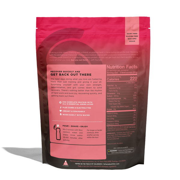 Tailwind Nutrition Fava Recovery Mix Strawberry - Large (20 Serves), Single Serve