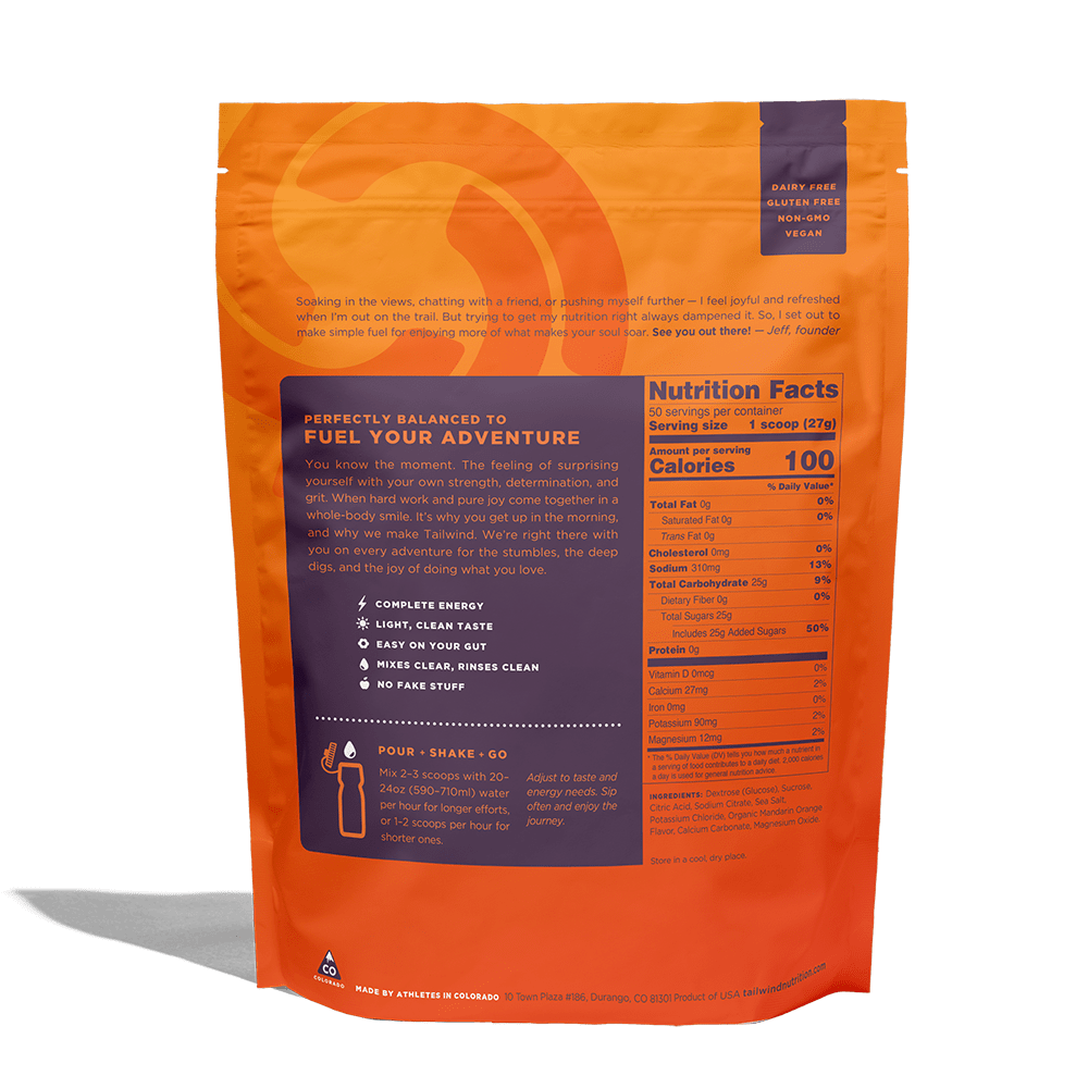 Tailwind Nutrition Endurance Fuel Mandarin Orange 850g Bag, 1350g Bag