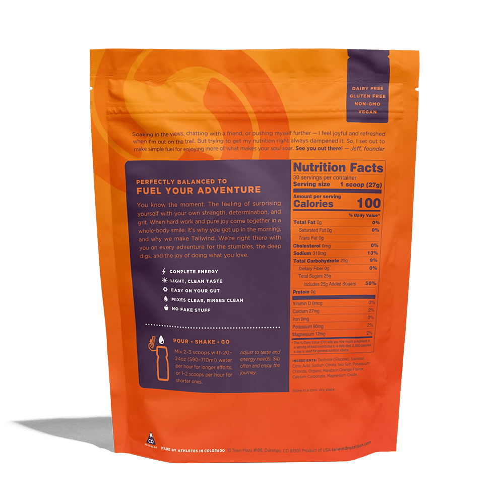 Tailwind Nutrition Endurance Fuel Mandarin Orange 850g Bag, 1350g Bag