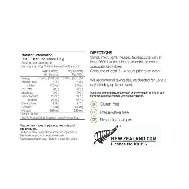 PURE Beet Endurance 150g Pouch